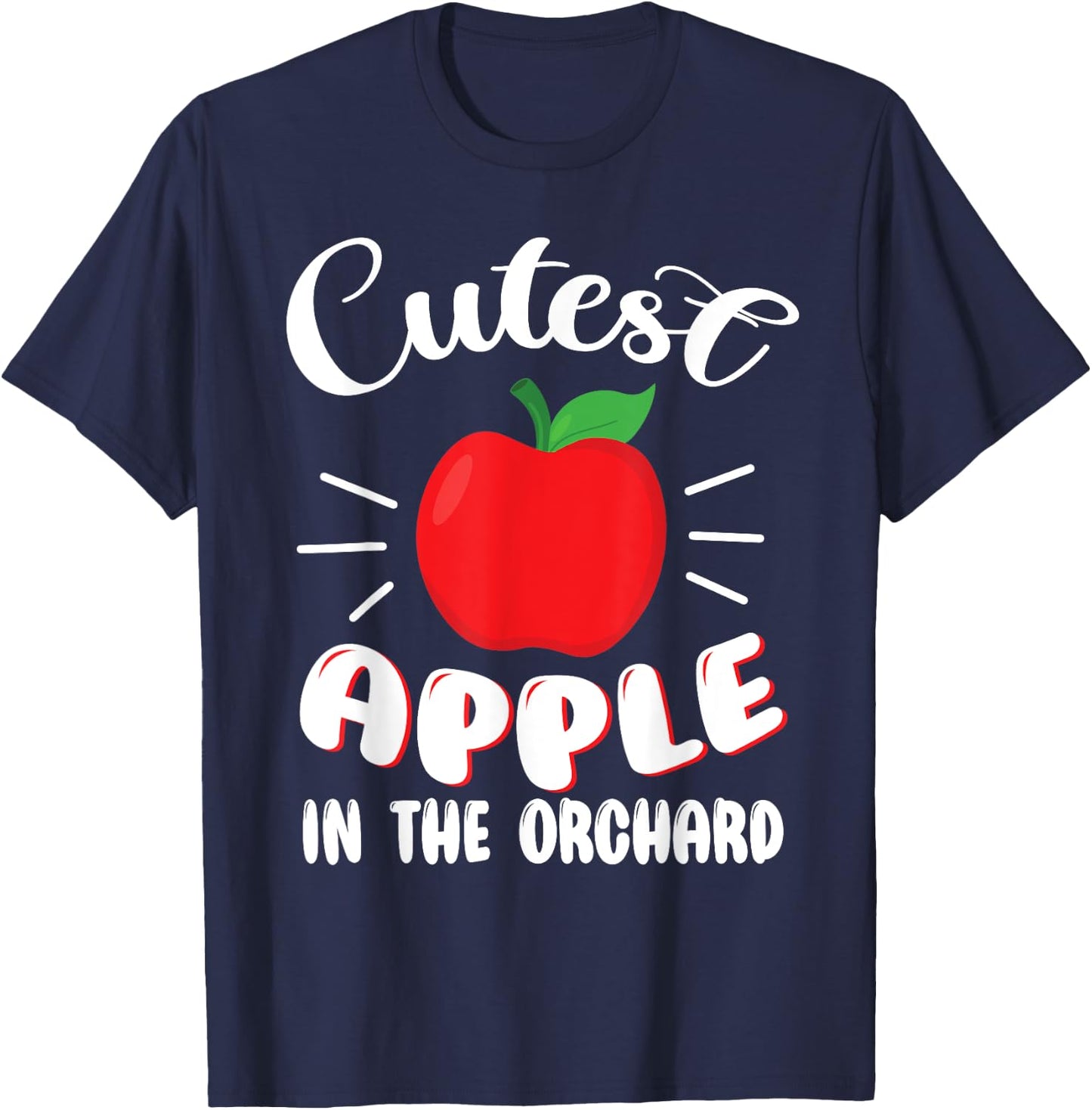 Funny Cutest Apple In The Orchard Apple Picking Kids T-Shirt - T-Shirt | Navy