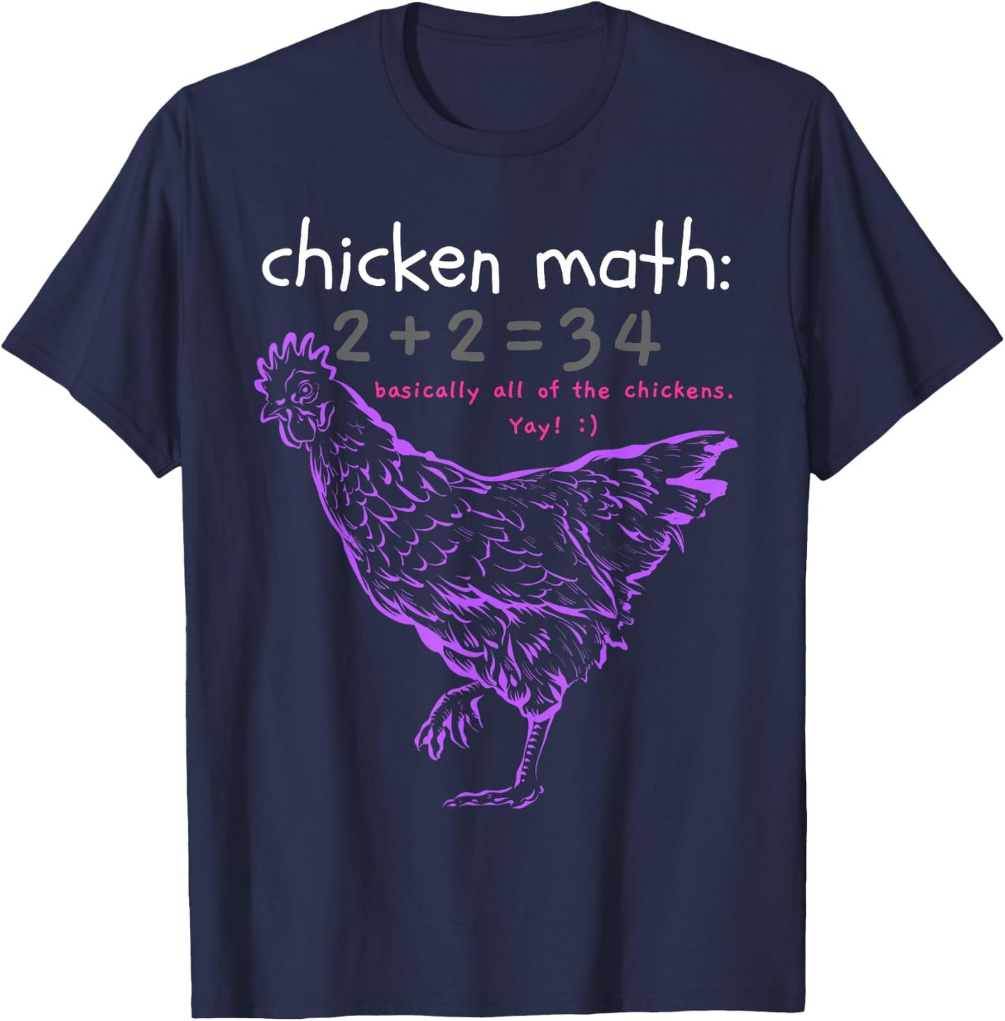 Funny Chicken Math T-Shirt - T-Shirt | Navy