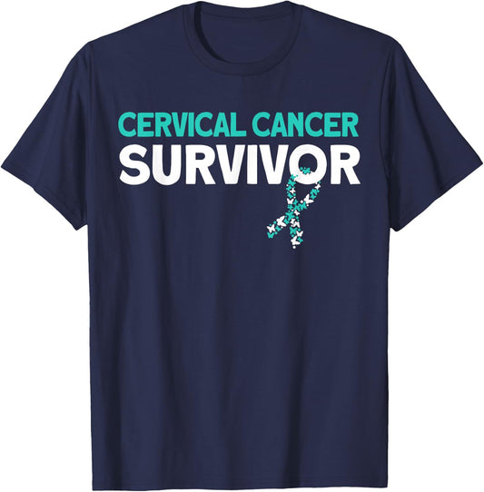 Cervical Cancer Survivor T-Shirt - T-Shirt | Navy
