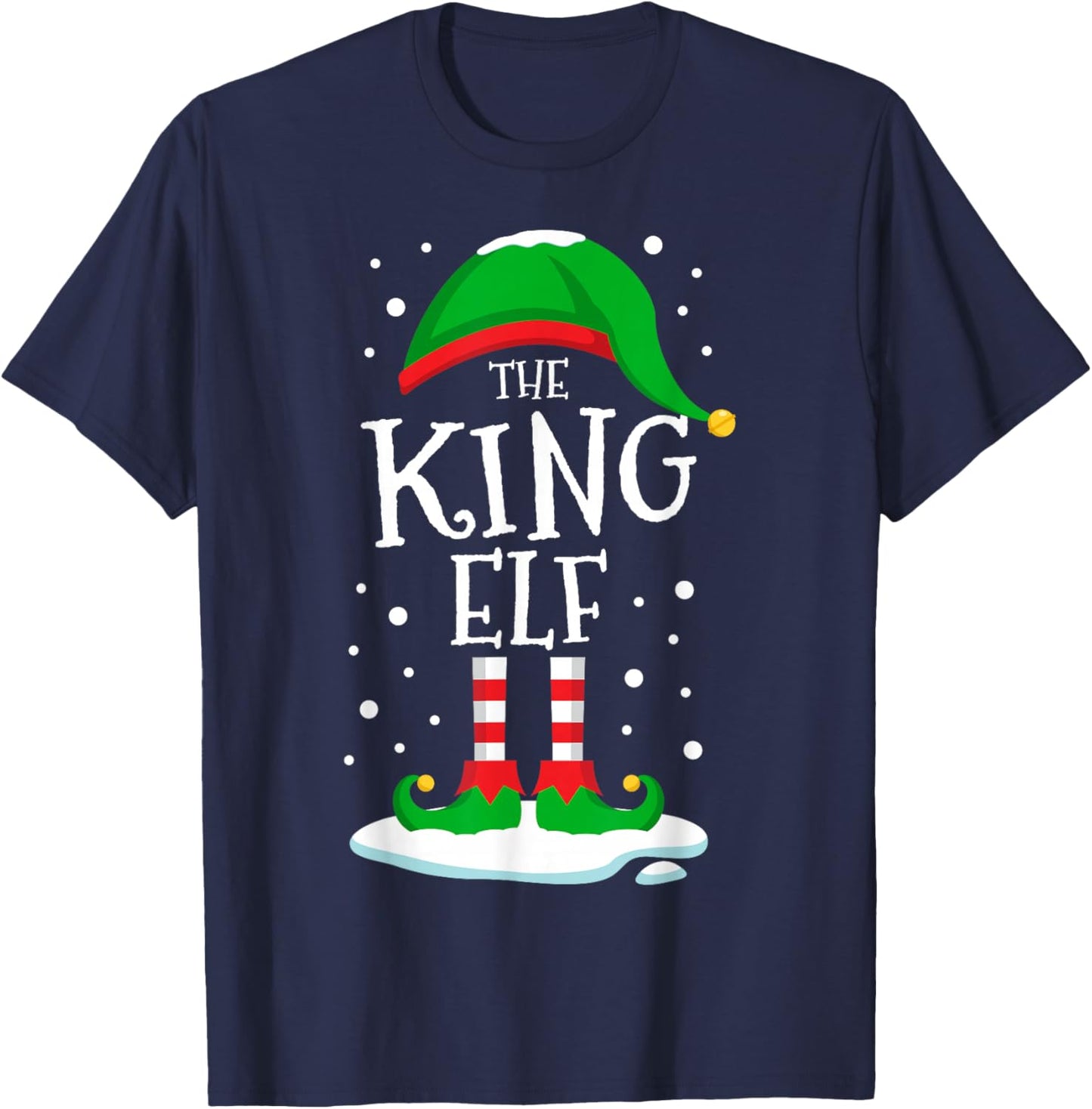 The King Elf Christmas Family Matching Xmas Funny Men Boys T-Shirt - T-Shirt | Navy