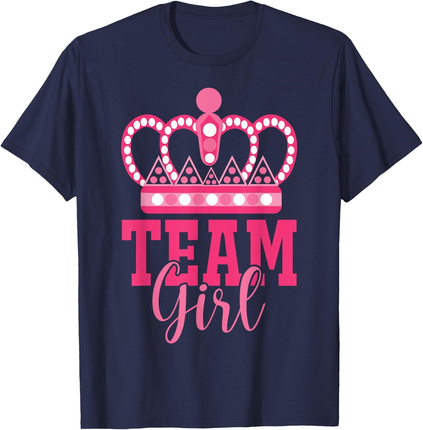 Pink Team Girl Team Boy Gender Reveal Party Matching Family T-Shirt - T-Shirt | Navy
