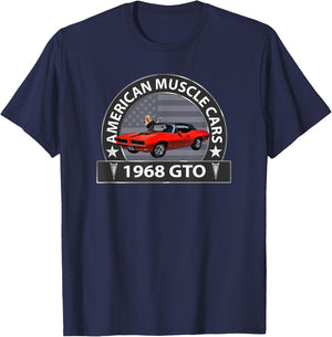 Muscle Cars,1968 Gto, Vintage Cars, Classic Cars, 1960's T-Shirt - T-Shirt | Navy
