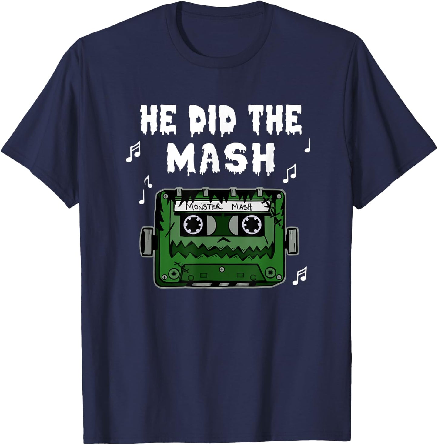 Frankenstein Monster Cassette Tape Halloween T-Shirt - T-Shirt | Navy
