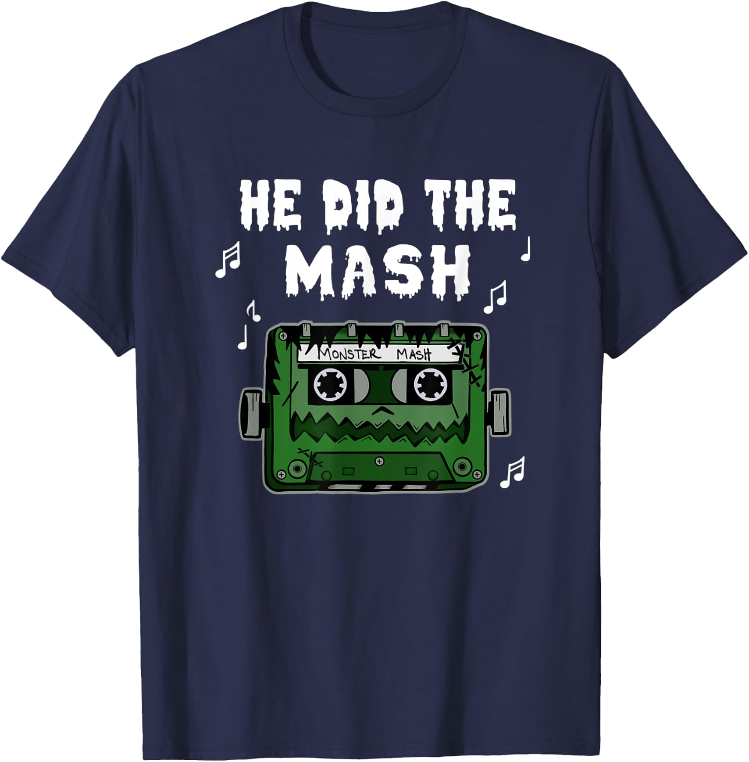 Frankenstein Monster Cassette Tape Halloween T-Shirt - T-Shirt | Navy