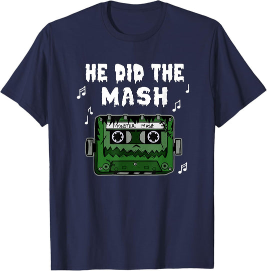 Frankenstein Monster Cassette Tape Halloween T-Shirt - T-Shirt | Navy