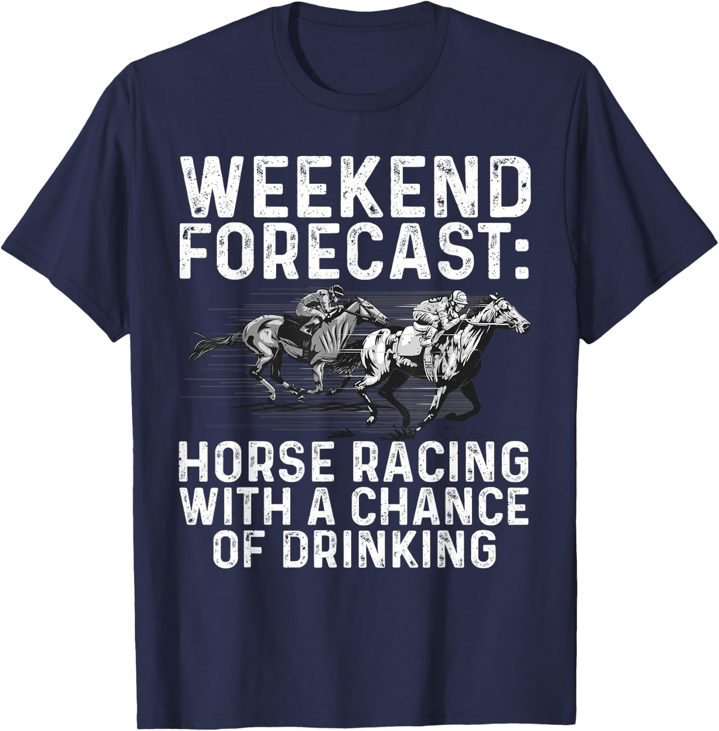 Cool Horse Racing Design Women Derby Horse Racing T-Shirt - T-Shirt | Navy