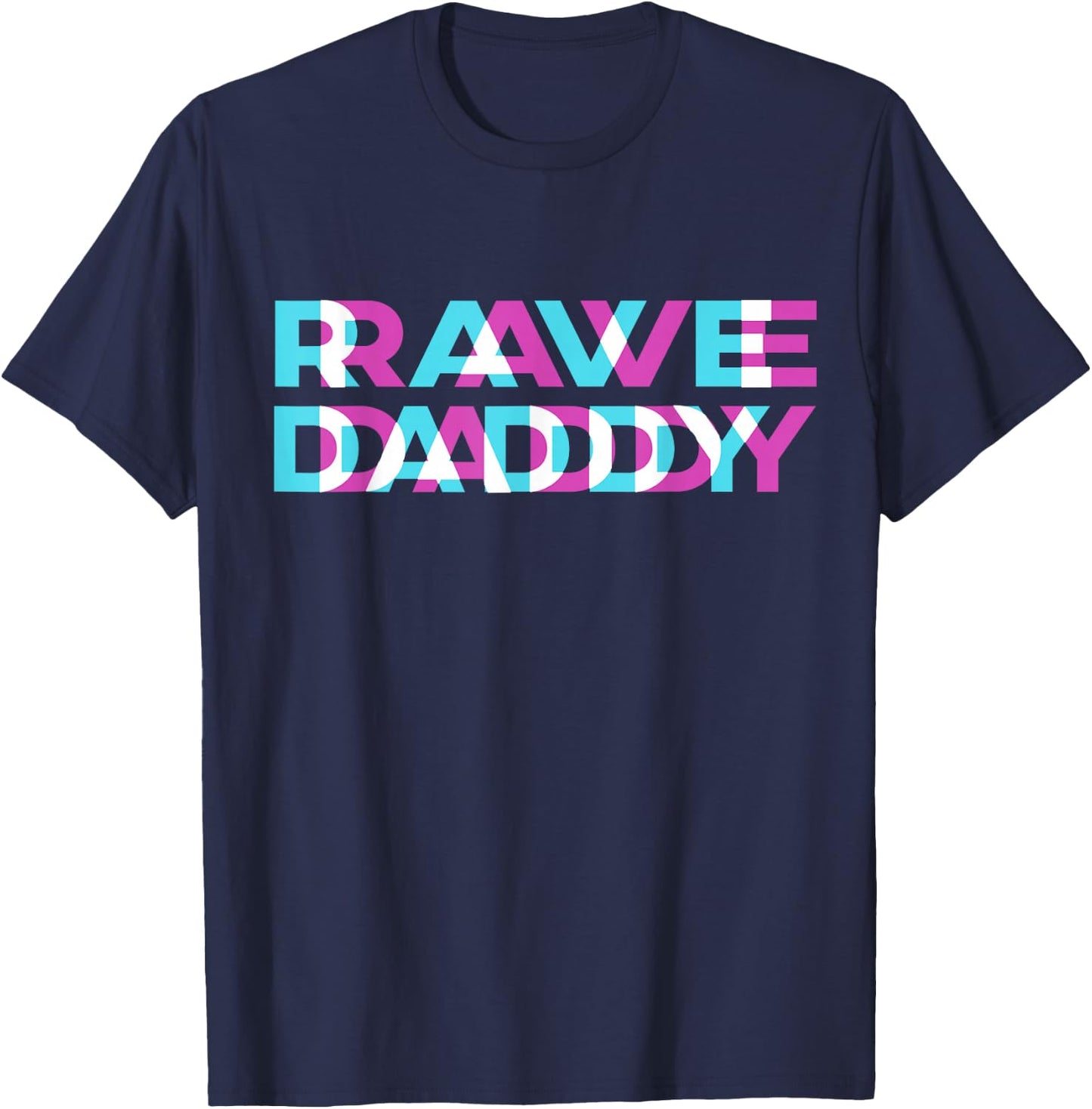 Rave EDM Daddy Music Festival Father Optical Trippy Illusion T-Shirt - T-Shirt | Navy