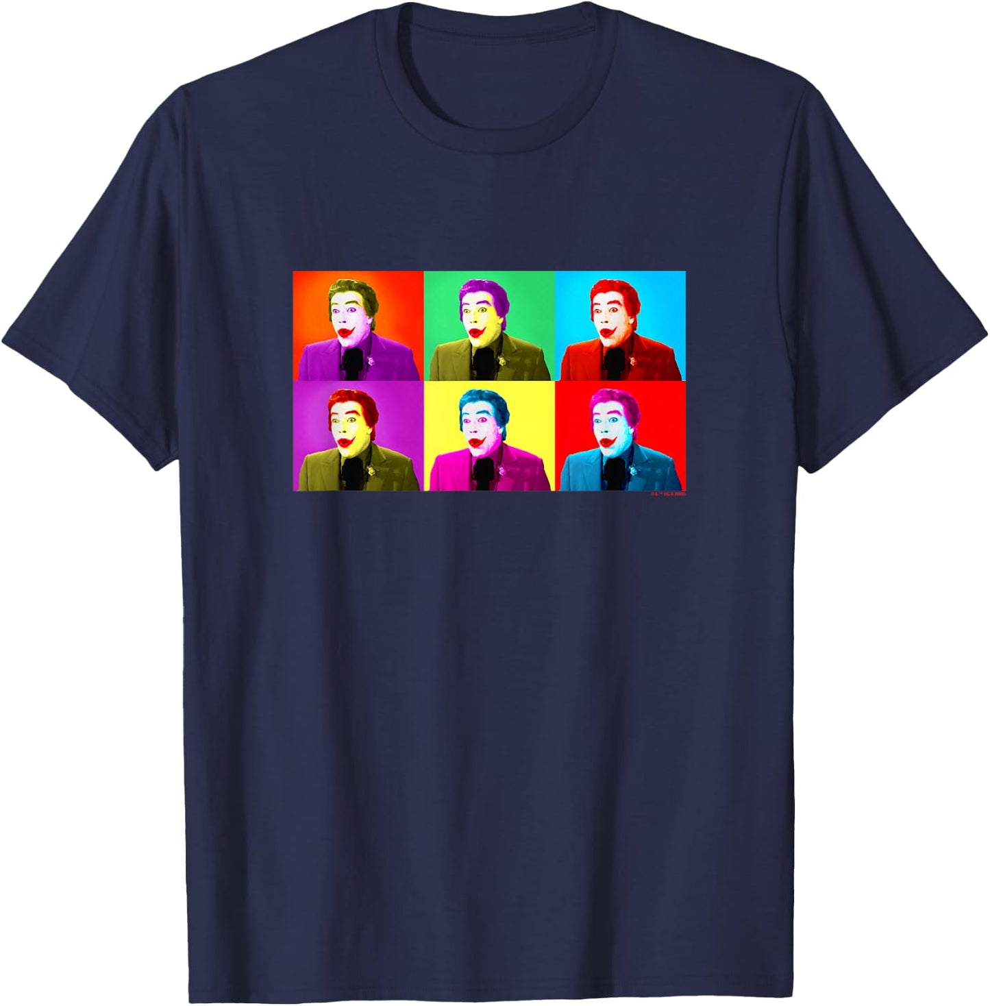 Batman Vintage 60's Cesar Romero The Joker Warhol Pop Art T-Shirt - T-Shirt | Navy