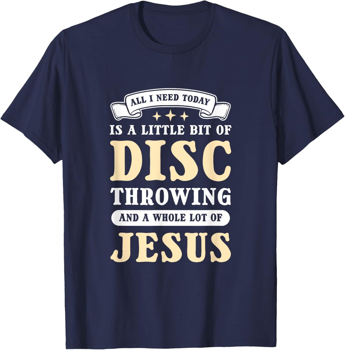 Jesus And Discus Throwing. Discus Thrower T-Shirt - T-Shirt | Navy
