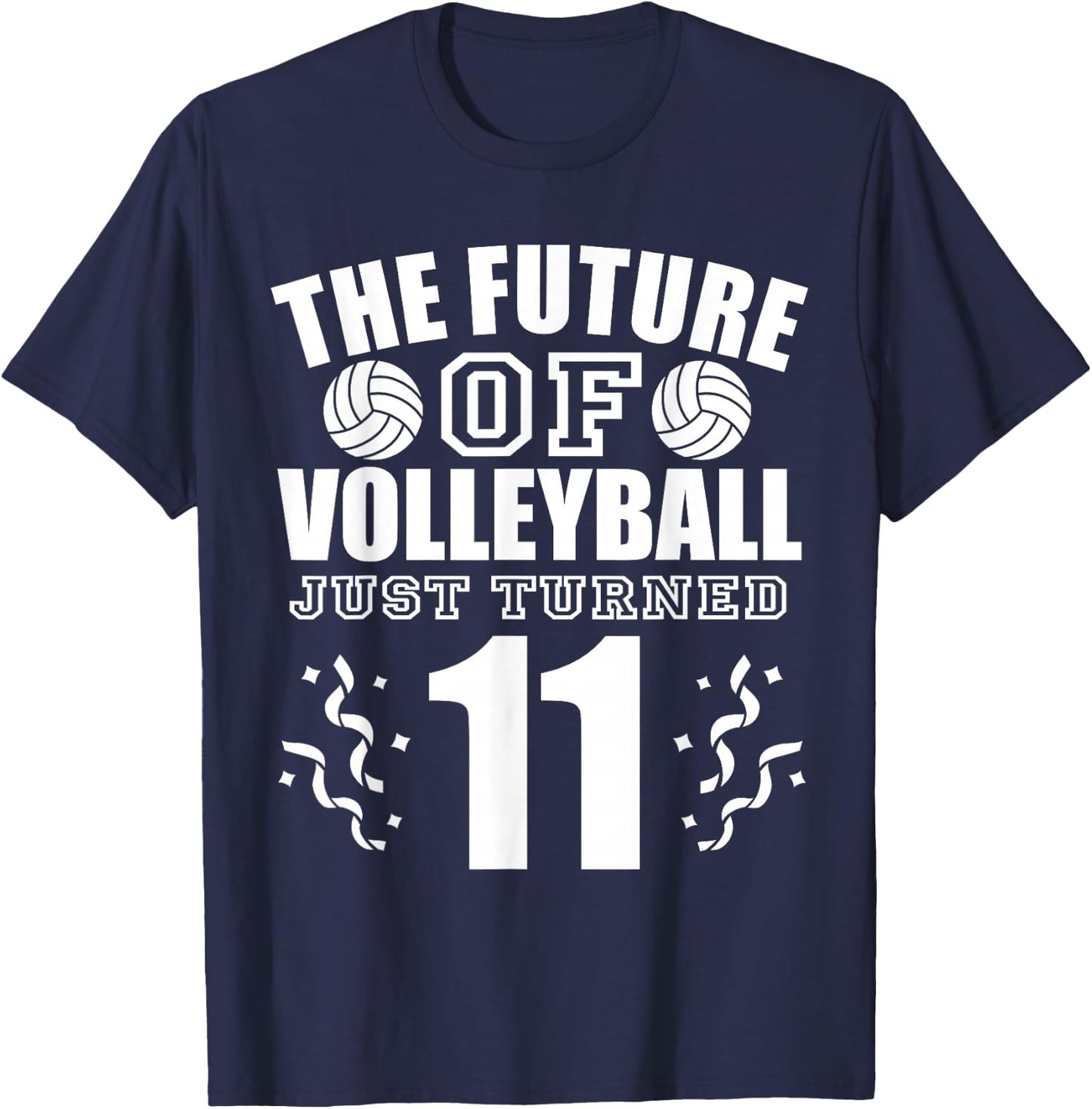 11 Year Old Birthday Funny Volleyball Player T-Shirt - T-Shirt | Navy
