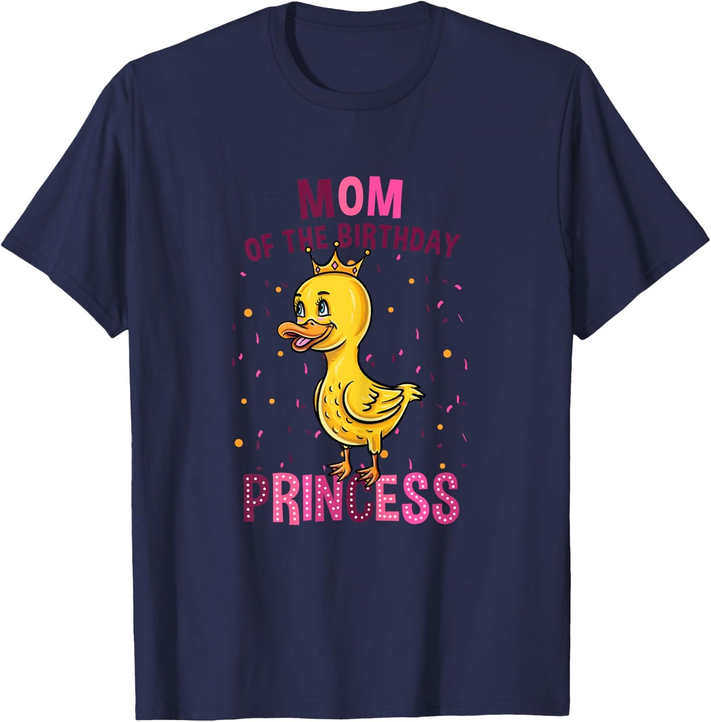 Mom Of The Birthday Princess Duck Girl Birthday T-Shirt - T-Shirt | Navy