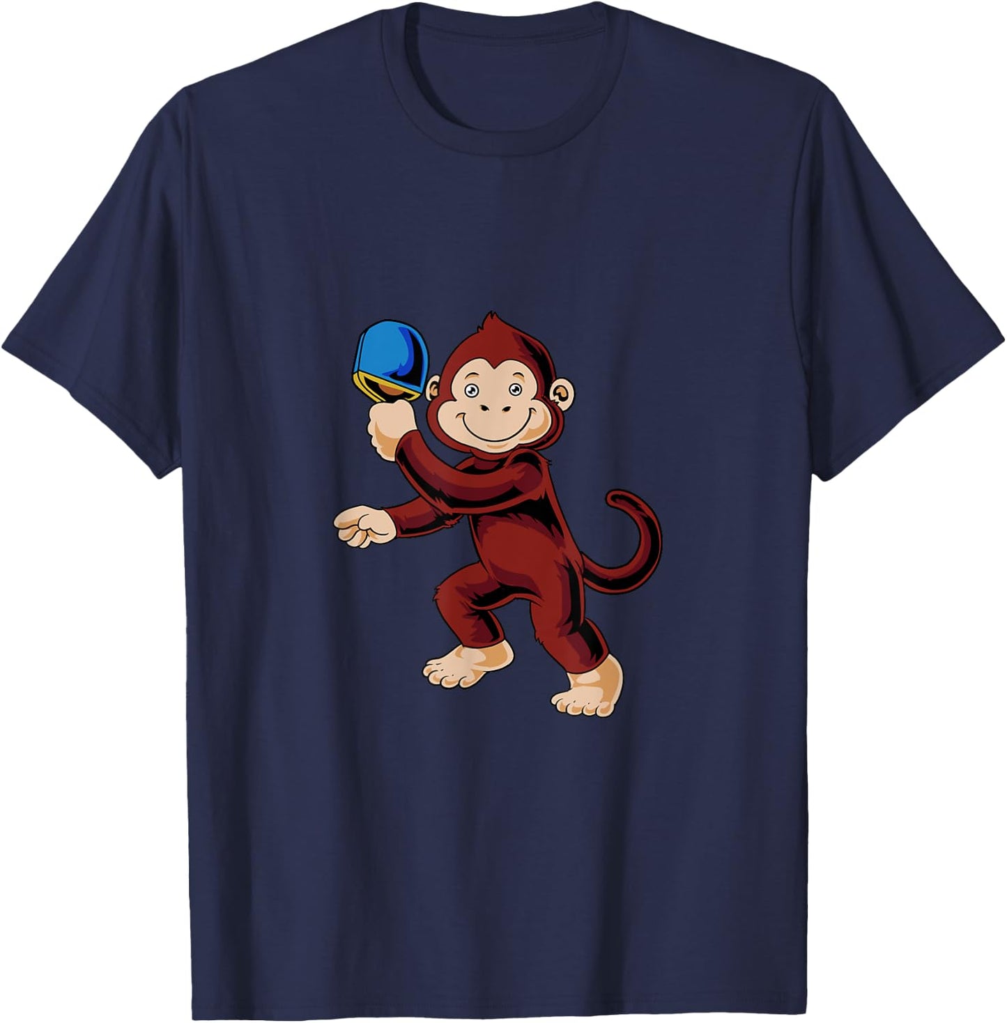 Cartoon monkey playing table tennis T-Shirt - T-Shirt | Navy