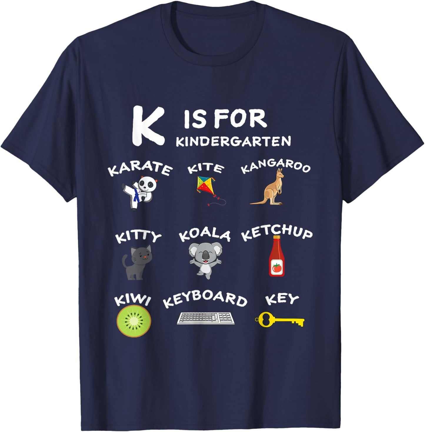 Kindergarten learning K is for koala K is for kindergarten T-Shirt - T-Shirt | Navy