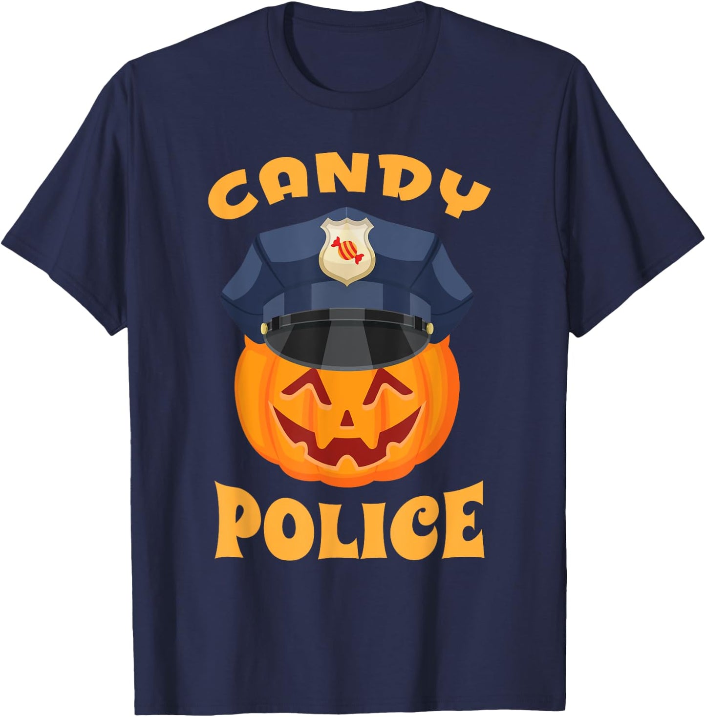 Candy Police Halloween Party Trick or Treat Security Funny T-Shirt - T-Shirt | Navy