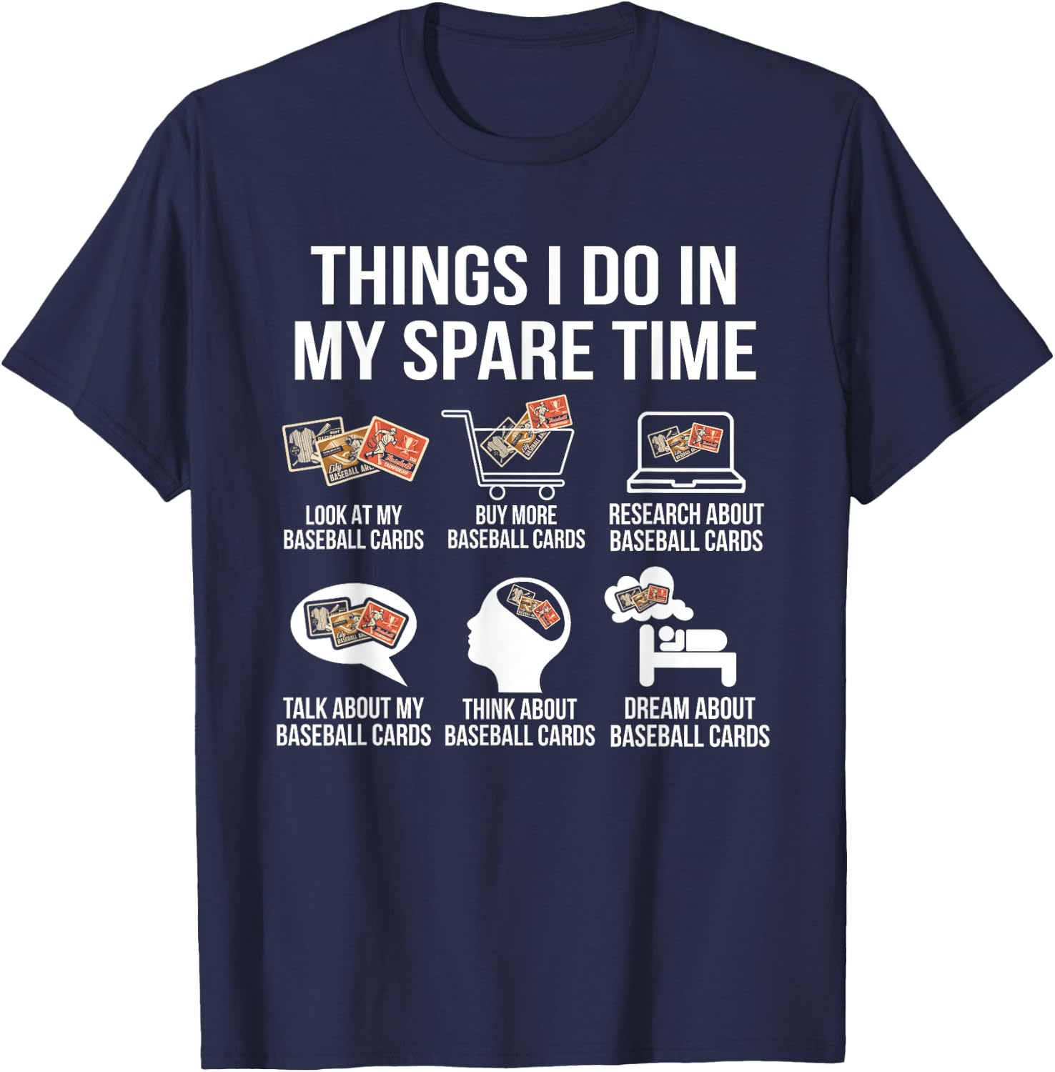 Baseball Card Collector T-Shirt - T-Shirt | Navy