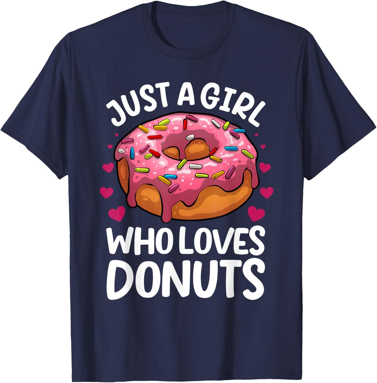 Donut Art Teen Girls Doughnut Dessert Donut Lover T-Shirt - T-Shirt | Navy