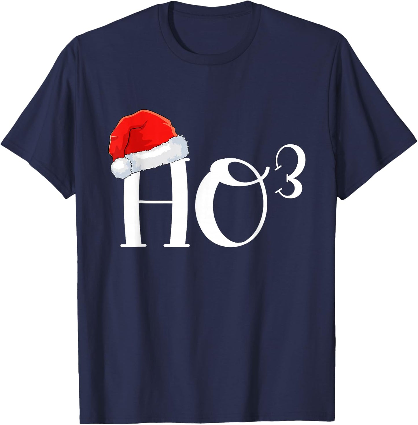Funny Santa Ho Ho Ho To The Third Power Math Lover Christmas T-Shirt - T-Shirt | Navy