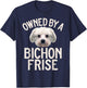 Owned by a Bichon Frise T-Shirt - T-Shirt | Navy