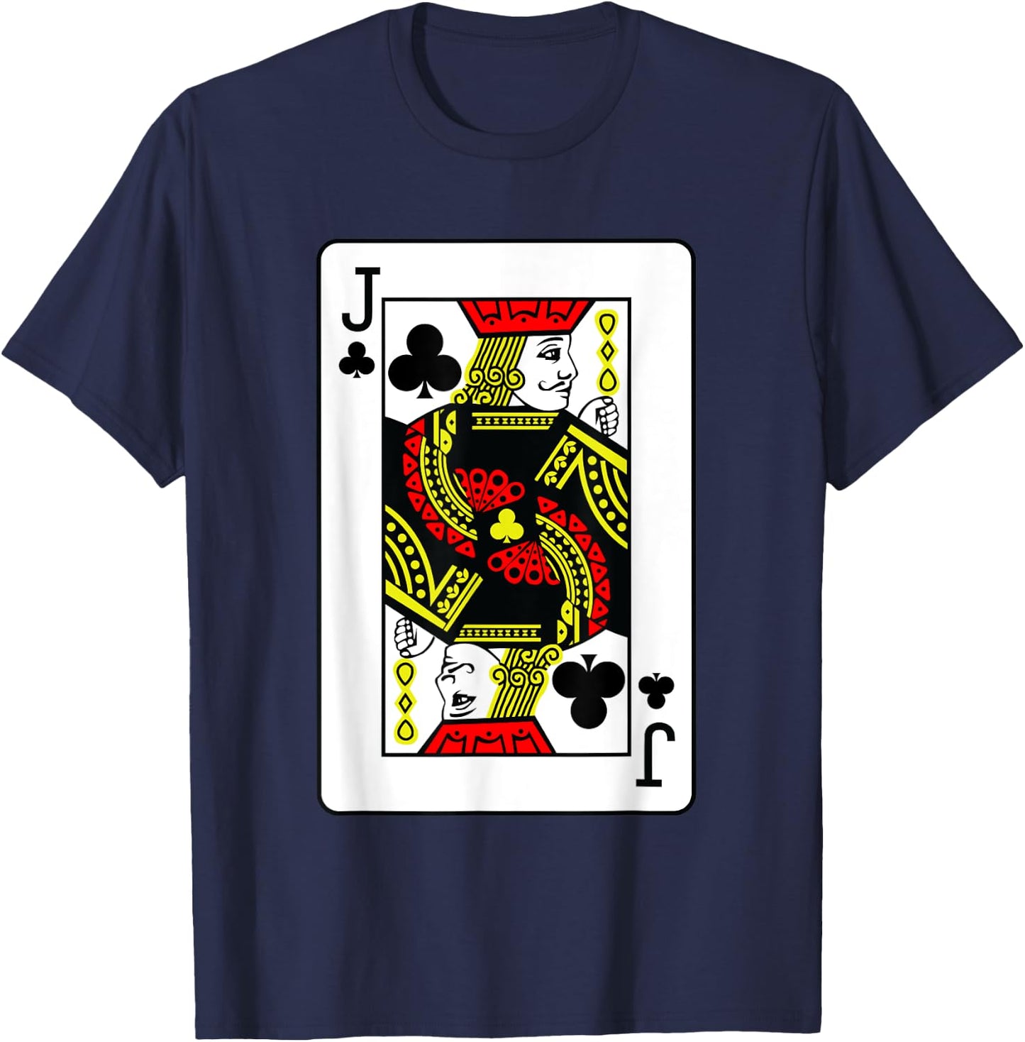 Jack Of Clubs Poker Card Games Playing Cards Black Jack T-Shirt - T-Shirt | Navy