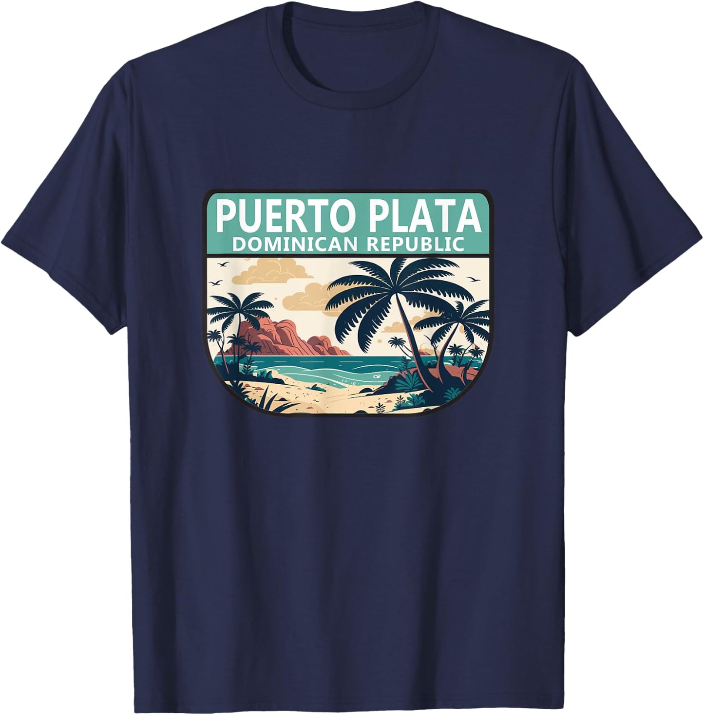 Puerto Plata Dominican Republic Retro Emblem Vintage T-Shirt - T-Shirt | Navy