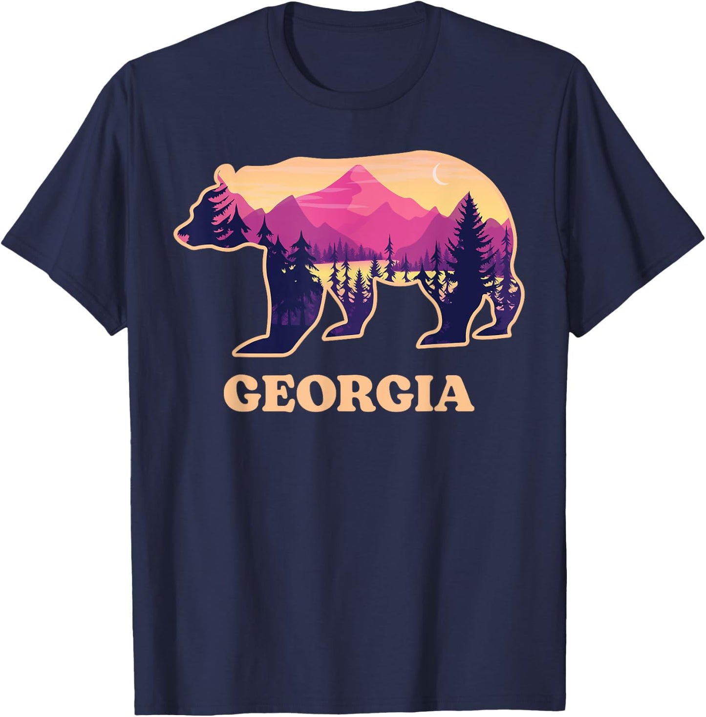 Bear Blue Ridge Georgia GA Vintage Retro Hiking Souvenirs T-Shirt - T-Shirt | Navy