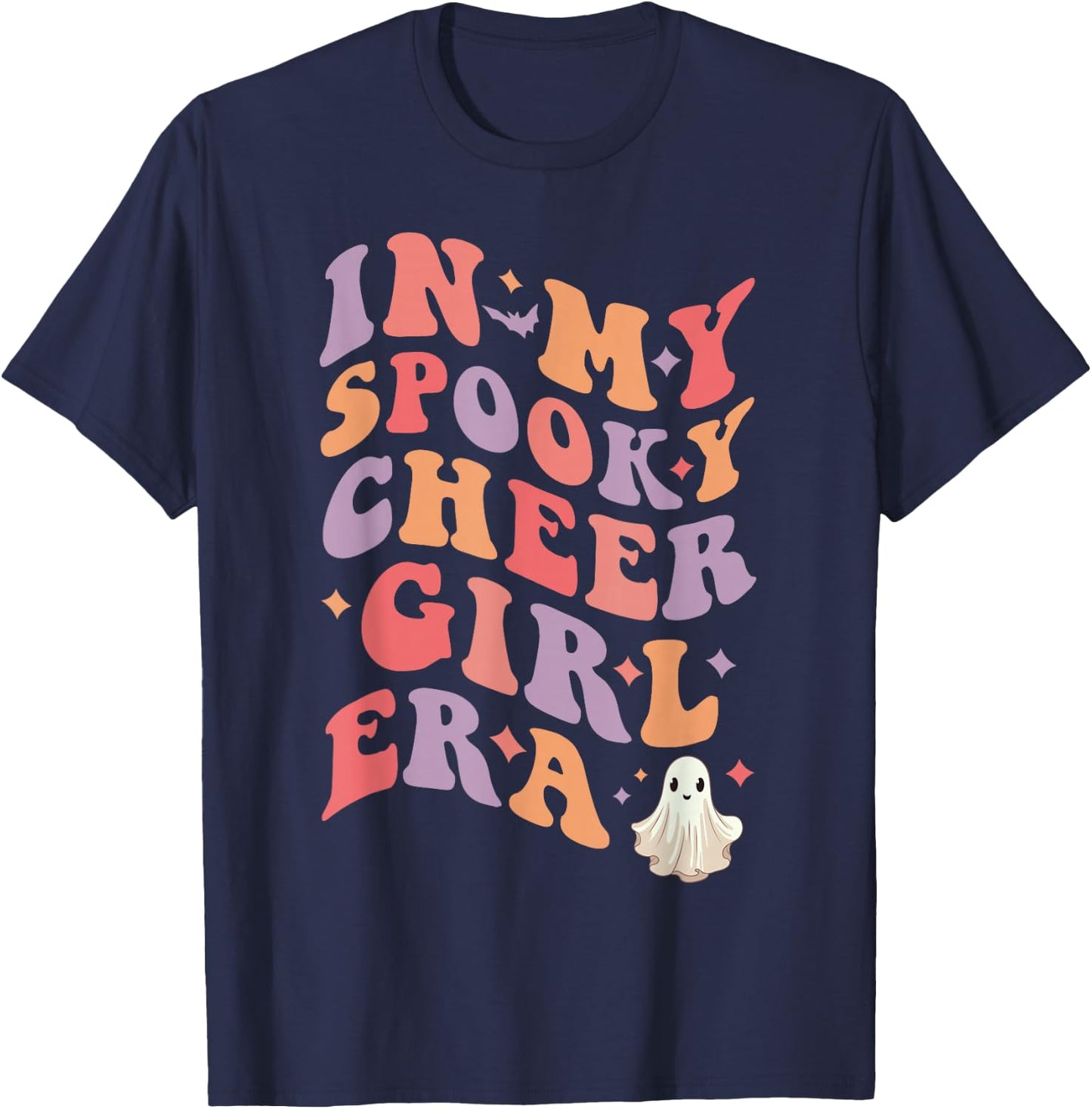 in My Spooky Cheer Girl Era Cheerleader Girl Woman Halloween T-Shirt - T-Shirt | Navy