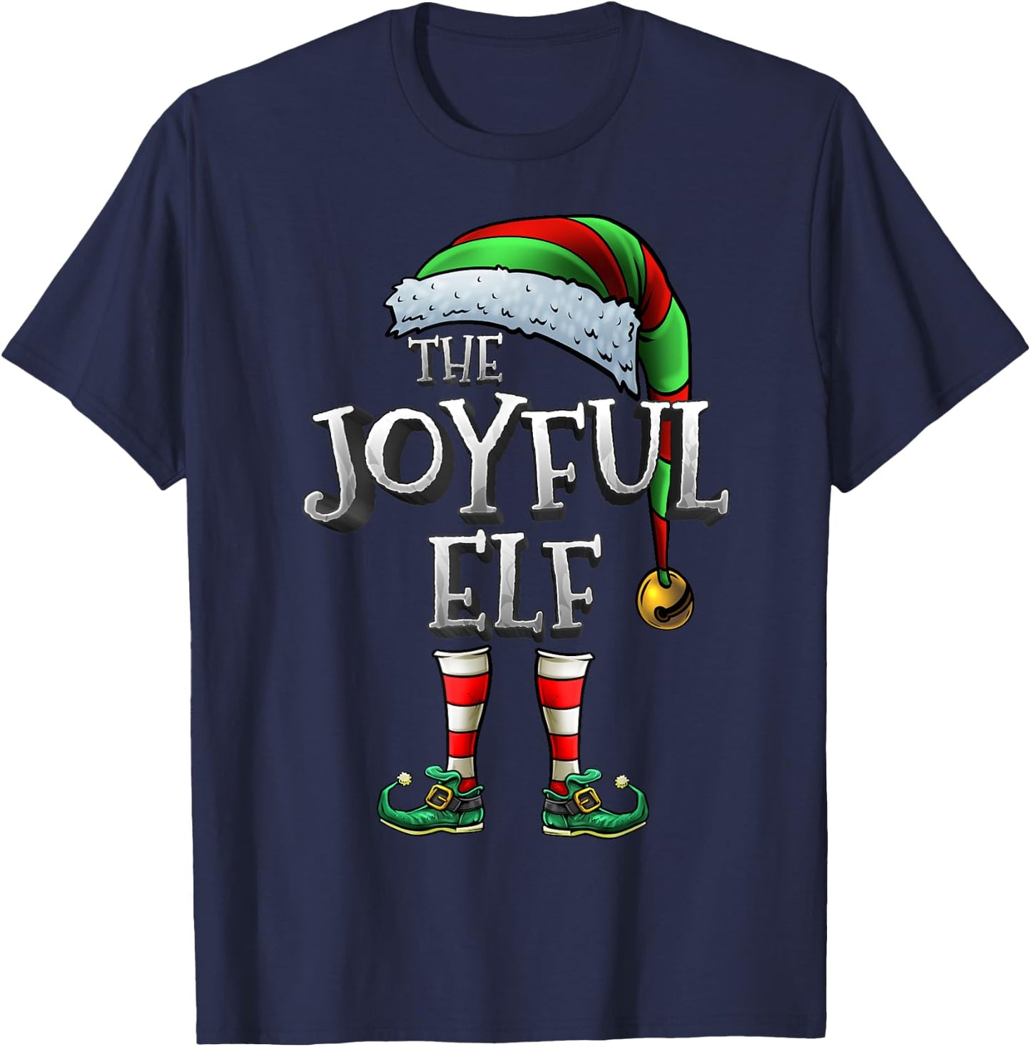 The Joyful Elf Shirt Matching Family Joyful Christmas Elf T-Shirt - T-Shirt | Navy