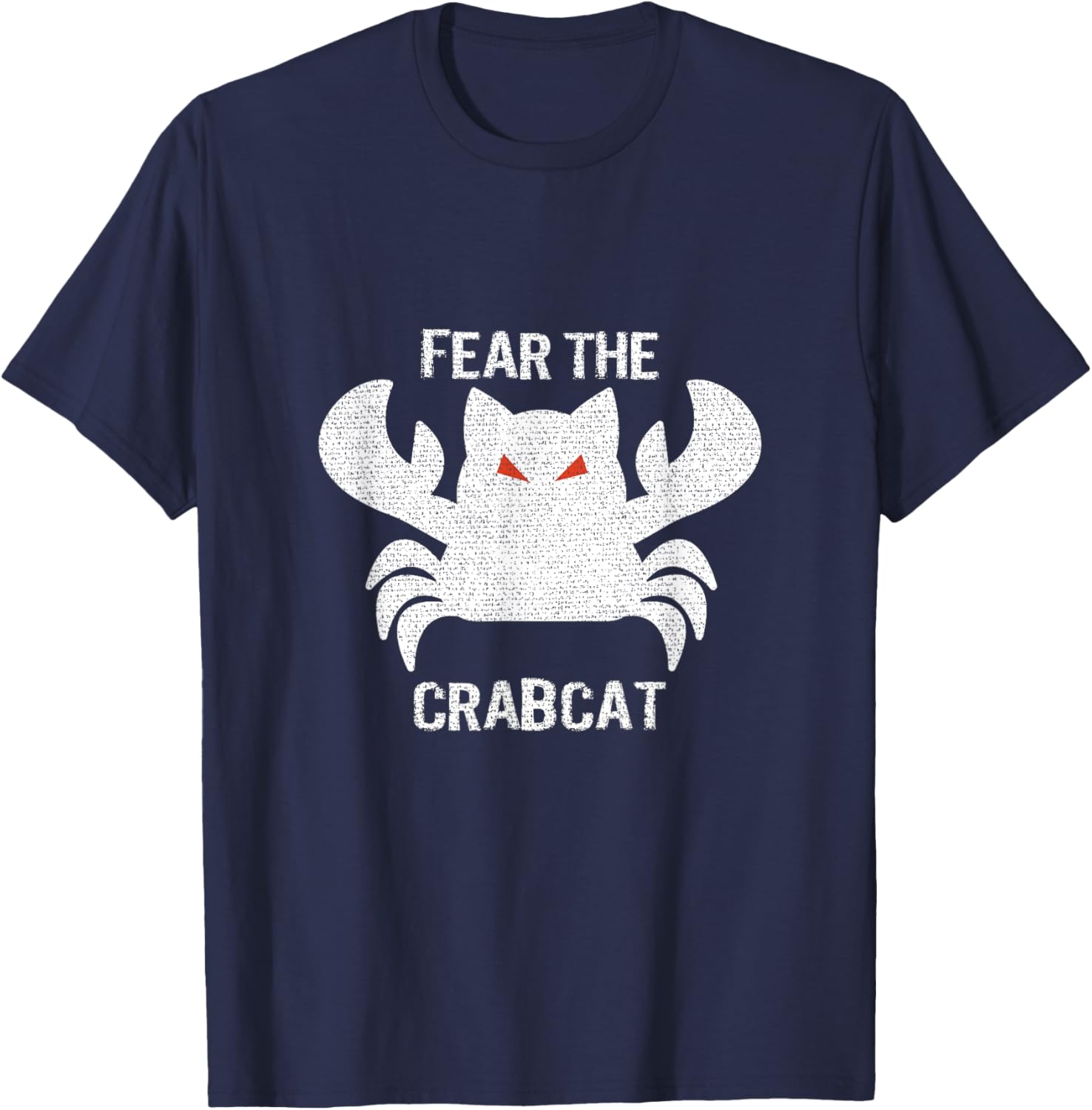 Fear the Crabcat - Funny Cryptid Cryptozoology Vintage Men Women Girls Kids T-Shirt - T-Shirt | Navy