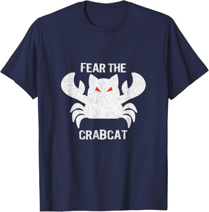 Fear the Crabcat - Funny Cryptid Cryptozoology Vintage Men Women Girls Kids T-Shirt - T-Shirt | Navy