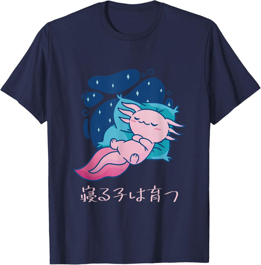 Sleeping Child Grows Up Funny Loose Wooper Sleeping Funny Clothes Letter Kindergarten Nap Children T-Shirt - T-Shirt | Navy