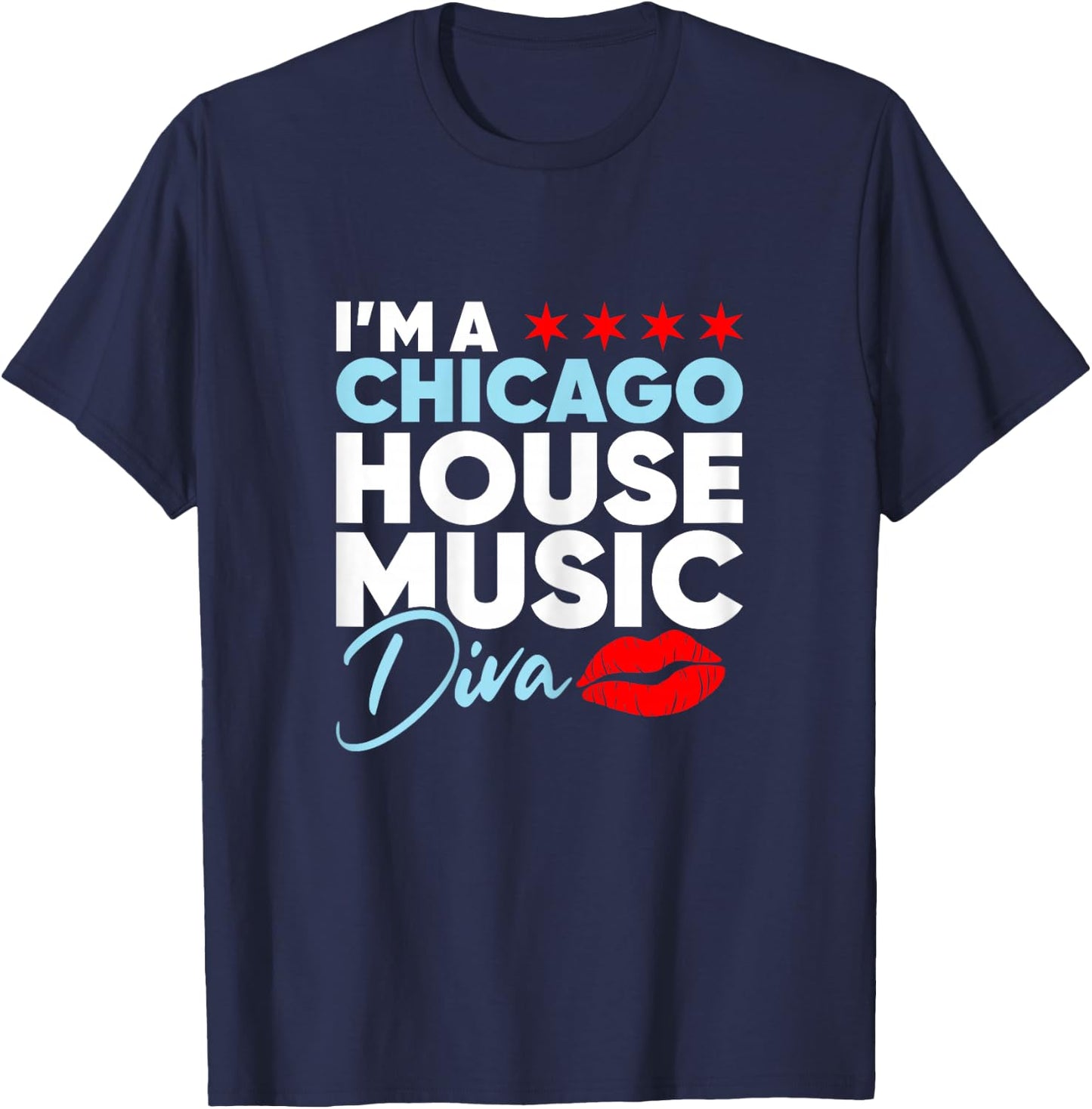 Chicago House Music Diva T-Shirt - T-Shirt | Navy