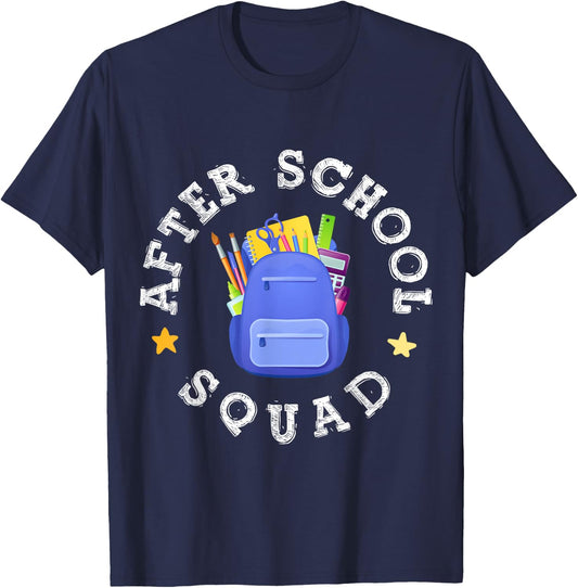 After School Squad Program Staff Appreciation Teacher T-Shirt - T-Shirt | Navy