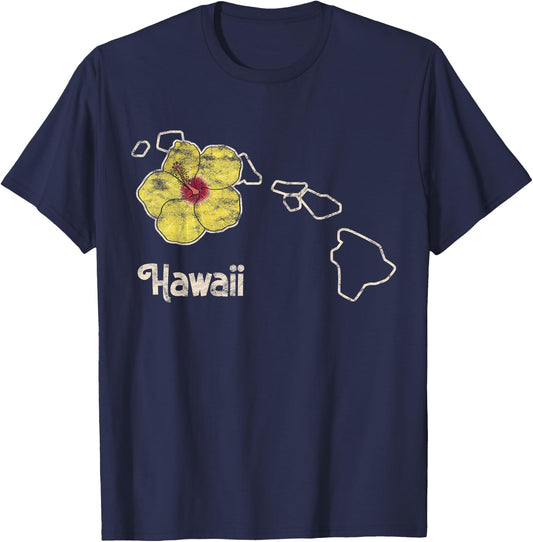 Hawaii Pua 'Ilima Flower Wildflower State T-Shirt - T-Shirt | Navy