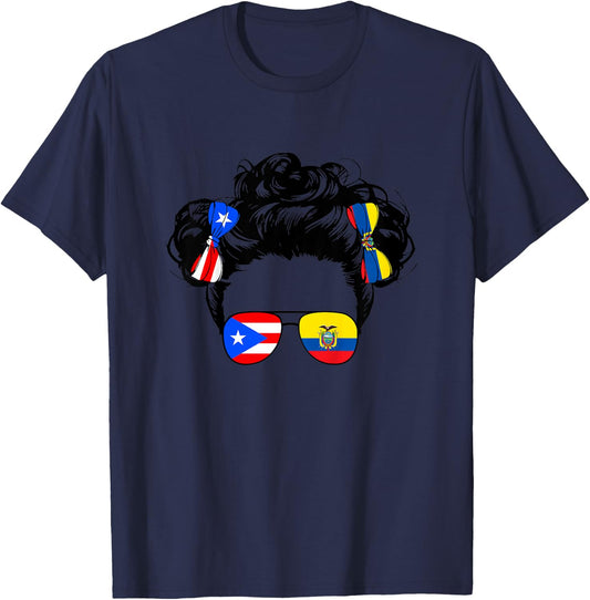 Ecuadorian And Puerto Rican Rico Ecuador Flag Baby Girls T-Shirt - T-Shirt | Navy