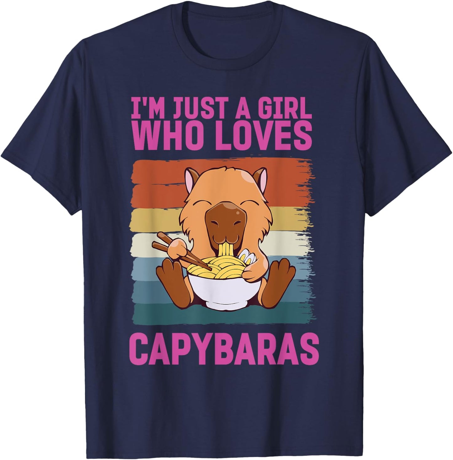 Capybara Stuff Girls Boy Capybara Costume Outfit Cappy Barra T-Shirt - T-Shirt | Navy