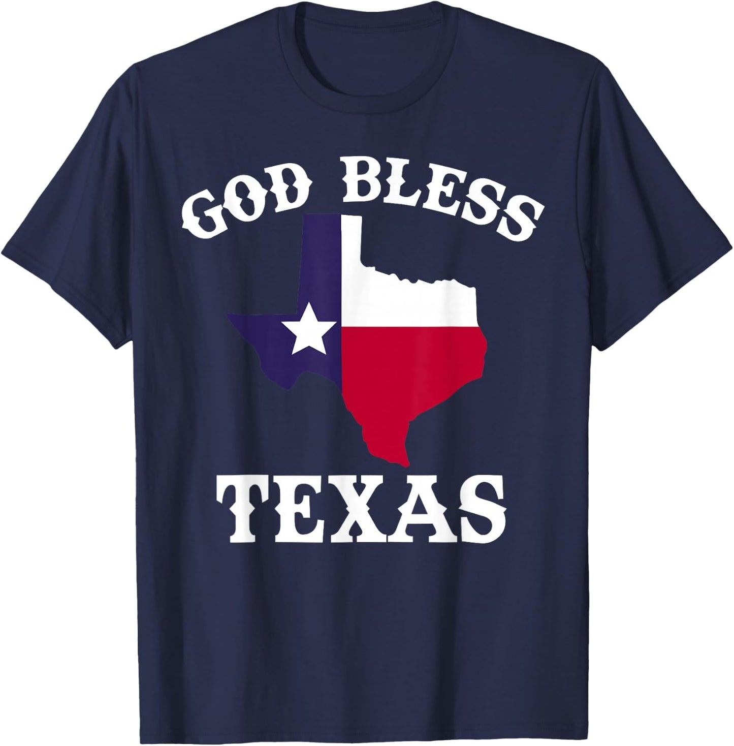 Texas Flag Patriotic Texan Pride God Bless Texas T-Shirt - T-Shirt | Navy