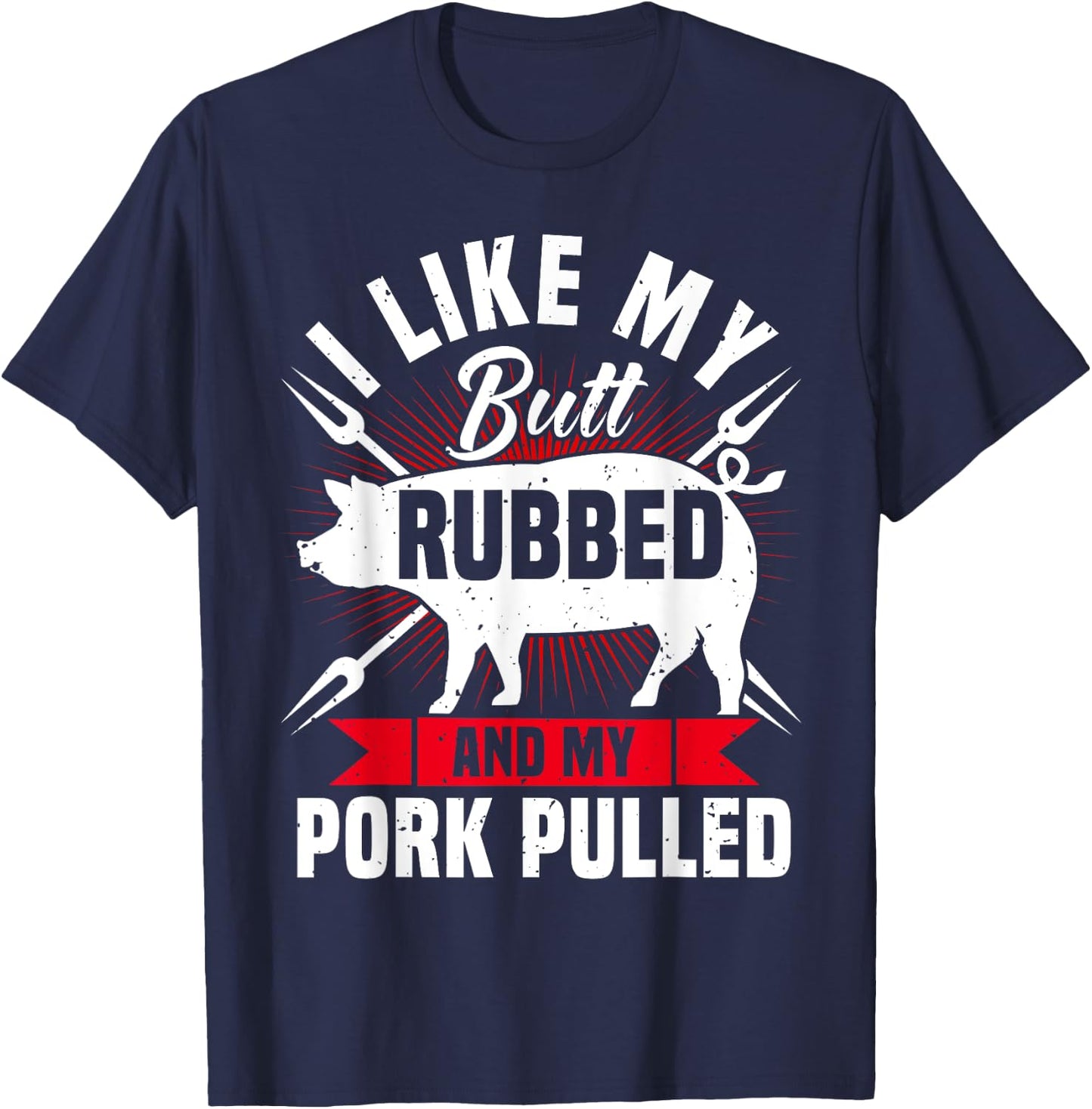 Funny BBQ Grilling Pulled Pork T-Shirt - T-Shirt | Navy
