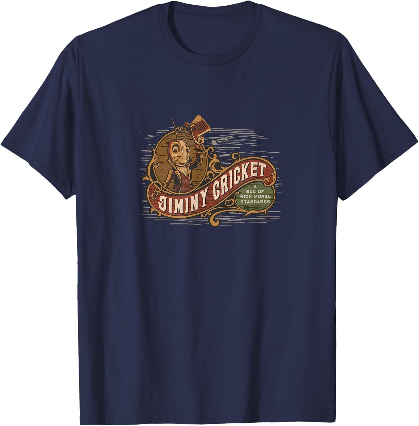 Disney Pinocchio 2022 Jiminy Cricket High Moral Standards T-Shirt - T-Shirt | Navy