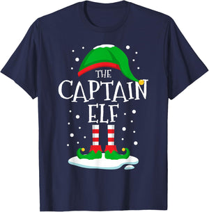 The Captain Elf Christmas Family Matching Xmas Group Funny T-Shirt - T-Shirt | Navy