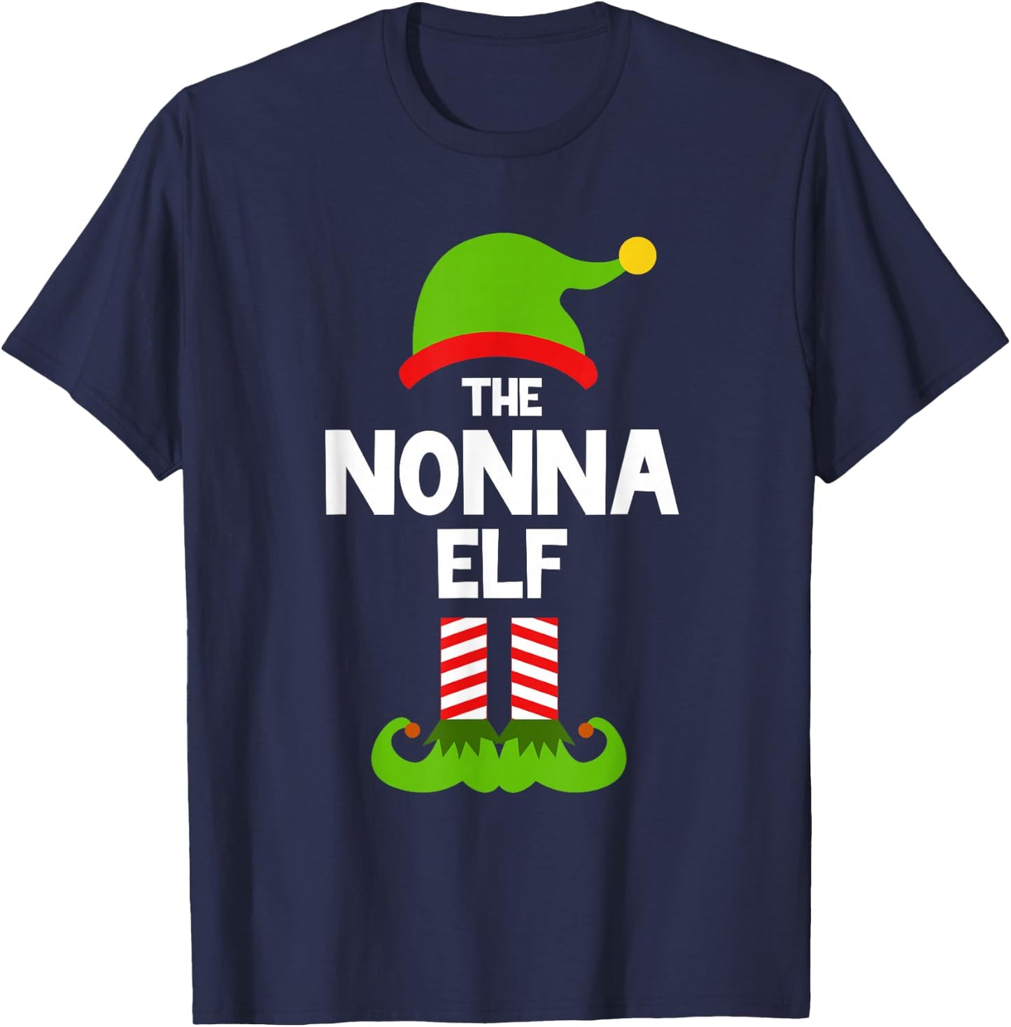 I'm The Nonna Elf Christmas Family Pajama Funny T-Shirt - T-Shirt | Navy