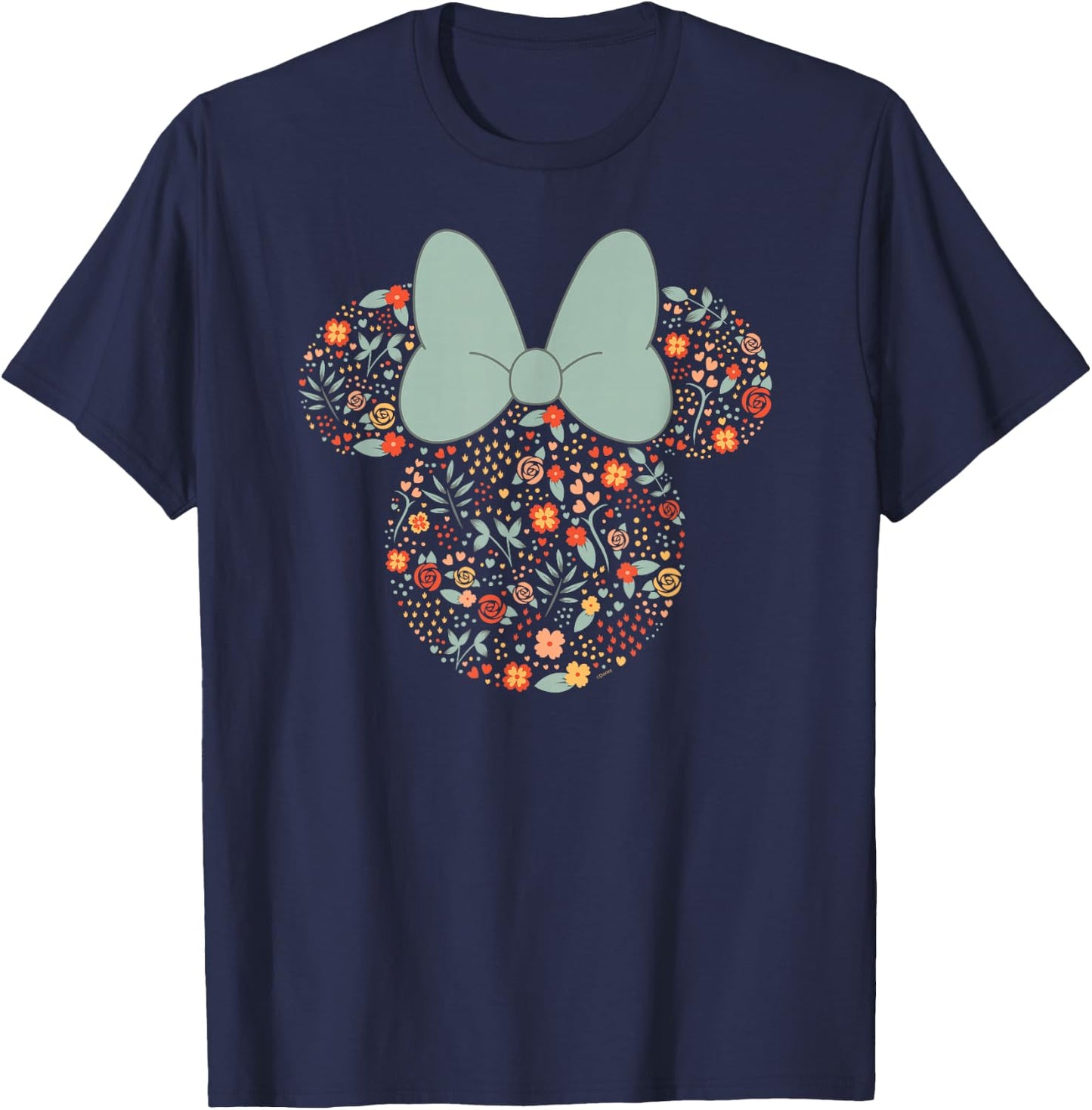 Disney Minnie Mouse Spring Head Icon with Bow Springtime T-Shirt - T-Shirt | Navy