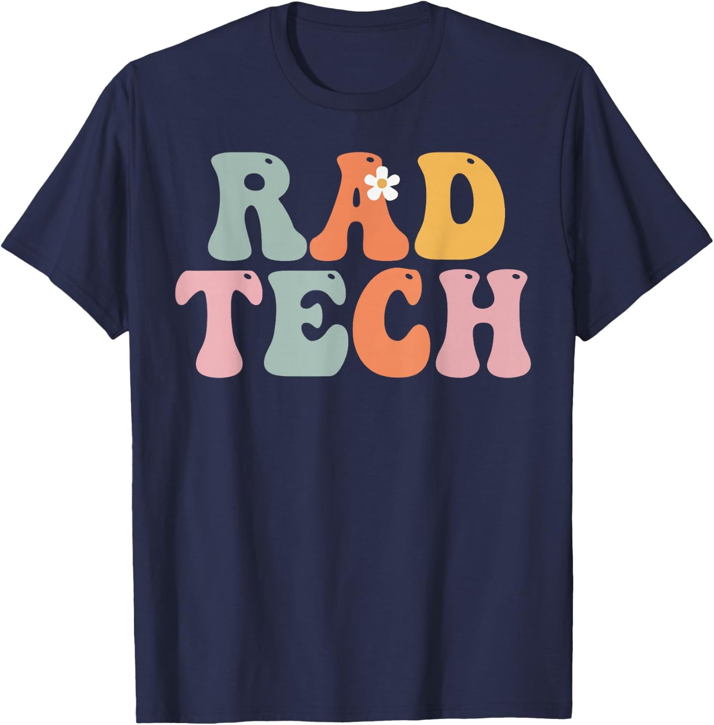 Rad Tech Week Groovy Appreciation Day For Work T-Shirt - T-Shirt | Navy