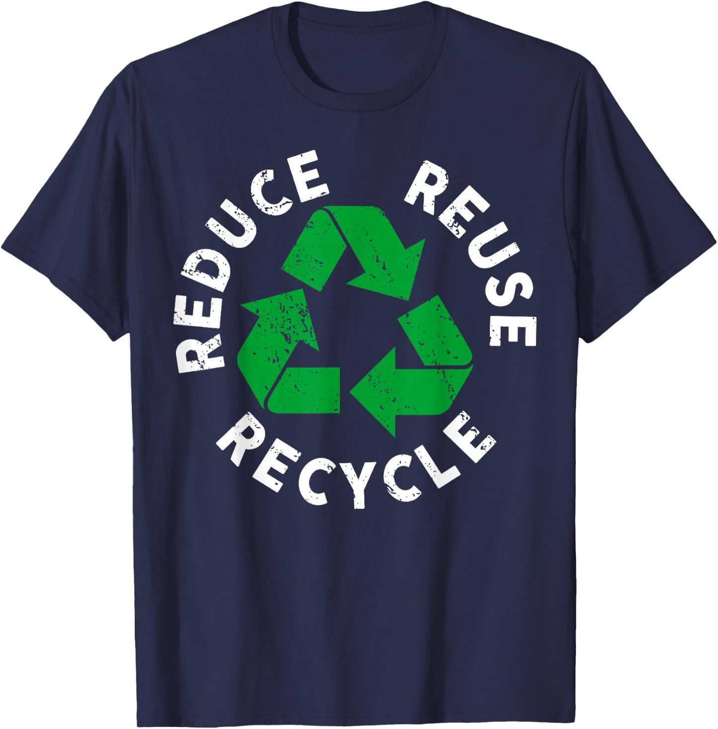 Earth Day Reduce Reuse Recycle Awesome Recycling T-Shirt - T-Shirt | Navy
