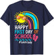 Welcome Back To School Lunch Lady Rainbow Fist day of school T-Shirt - T-Shirt | Navy