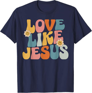 Retro Love Like Jesus T-Shirt - T-Shirt | Navy