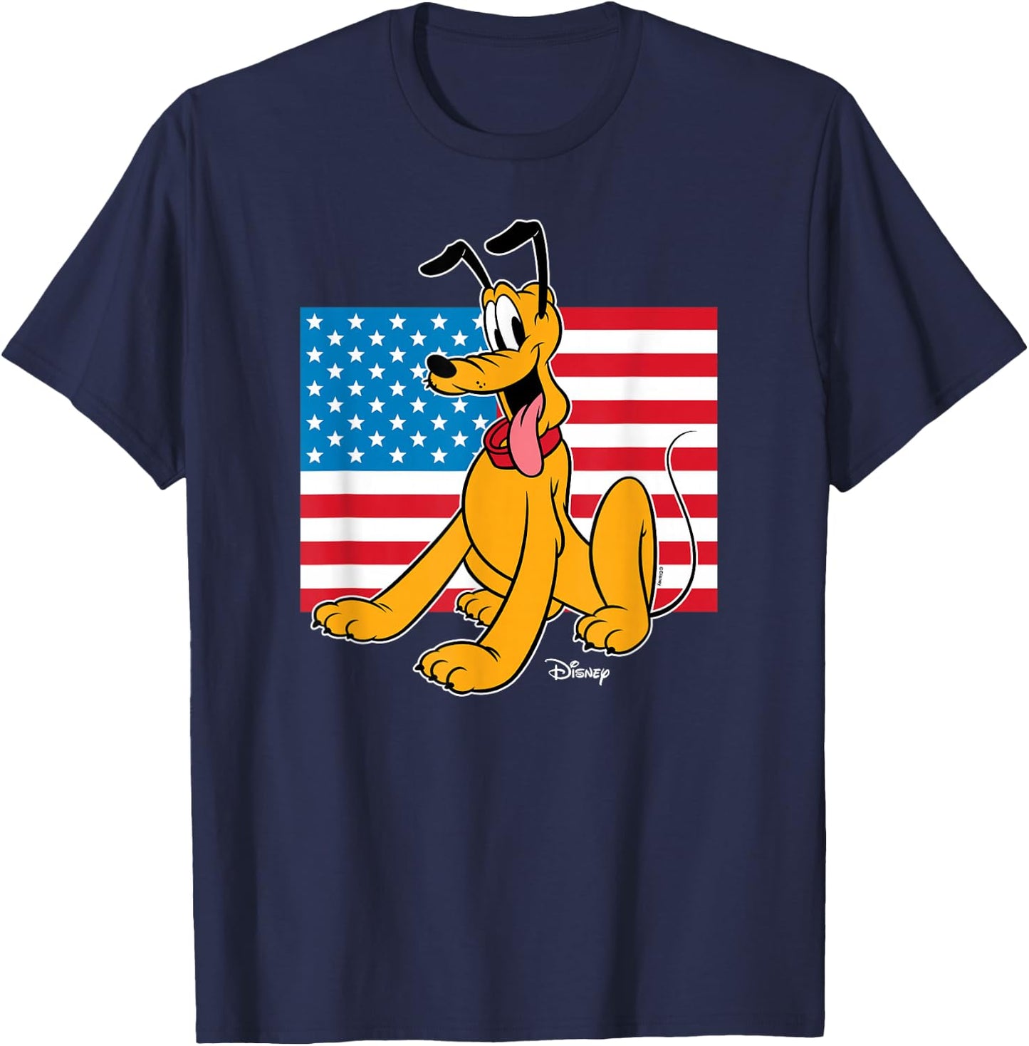 Pluto - Patriotic Americana USA Flag T-Shirt - T-Shirt | Navy