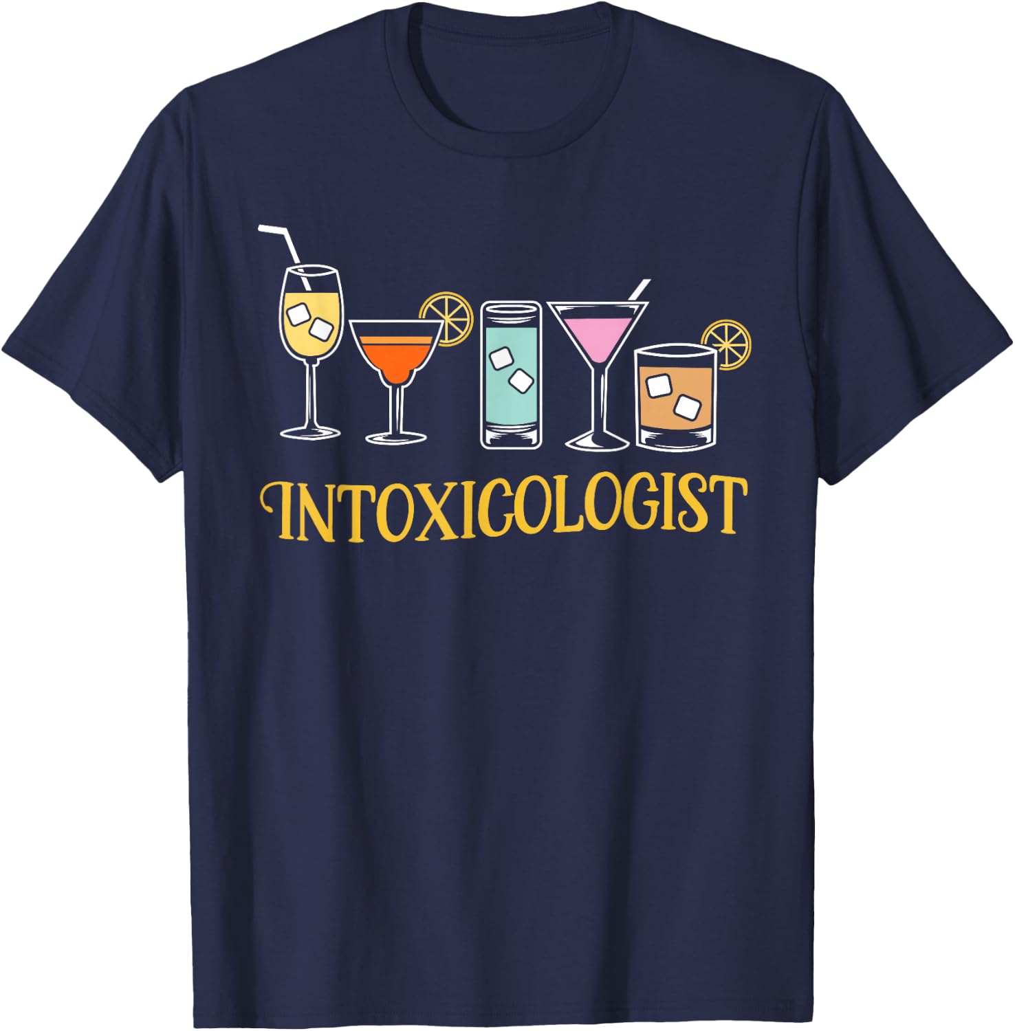 Cocktail Drink Intoxicologist Tapster Bartender T-Shirt - T-Shirt | Navy