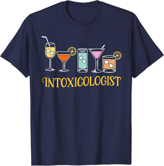 Cocktail Drink Intoxicologist Tapster Bartender T-Shirt - T-Shirt | Navy