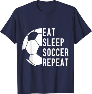 Eat Sleep Soccer Repeat T-Shirt - T-Shirt | Navy