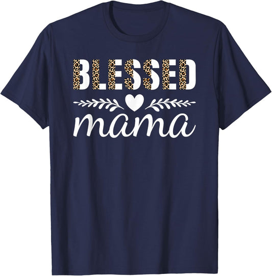 Blessed Mama Cute Mom Mommy Mothers Day T-Shirt - T-Shirt | Navy